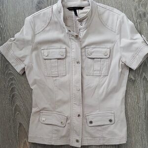 WHBM-  Short Sleeve Utility Jacket, Biscotti Color